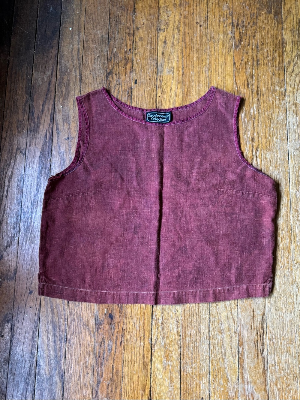 Vintage dyed burgundy linen top